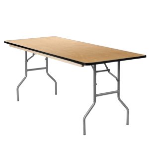 6FT Wood Rectangular Banquet Folding Tables