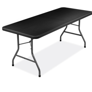 6FT Black Plastic Blow Mold Folding Table PT401B6